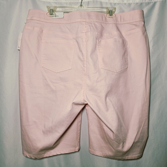 Kim Rogers Womens Pink Cotton Stretch Pull-on Bermuda Shorts 20W - Picture 4 of 7